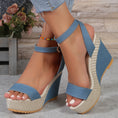 Load image into Gallery viewer, High Heel Denim Ankle-strap Sandals Women
