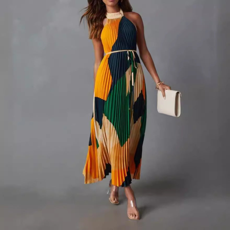 Sienna Pleated Halter Dress