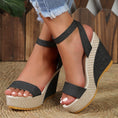 Load image into Gallery viewer, High Heel Denim Ankle-strap Sandals Women
