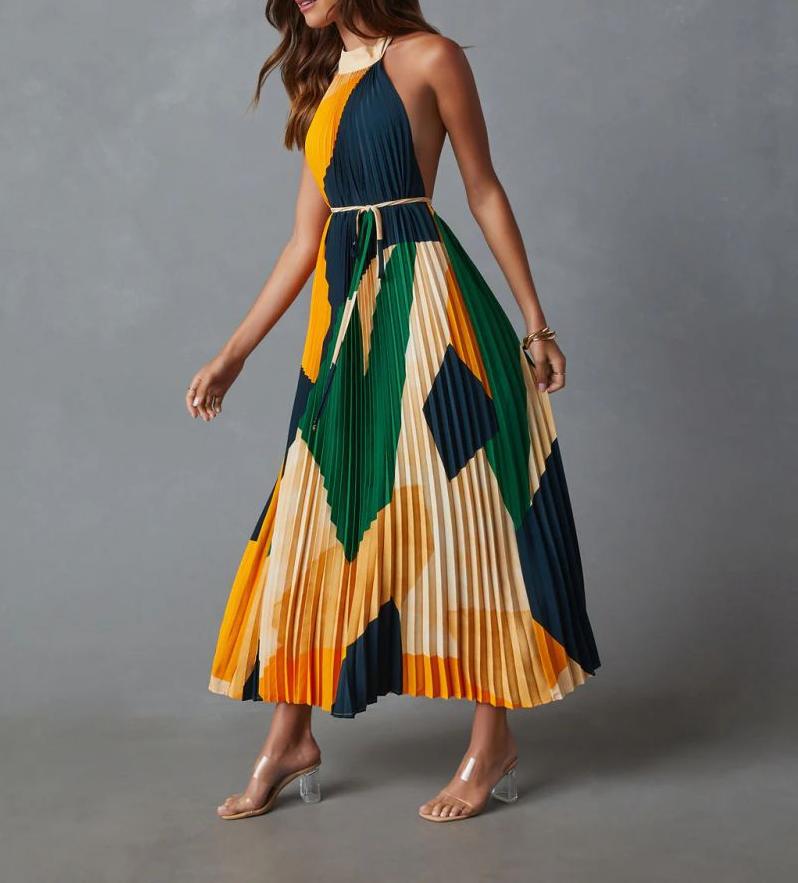 Sienna Pleated Halter Dress