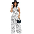 Load image into Gallery viewer, Maeve Women's Fashion Pattern Printed Sleeveless Leotard Wide Leg Pants Suit
