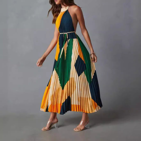 Sienna Pleated Halter Dress