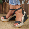 Load image into Gallery viewer, High Heel Denim Ankle-strap Sandals Women
