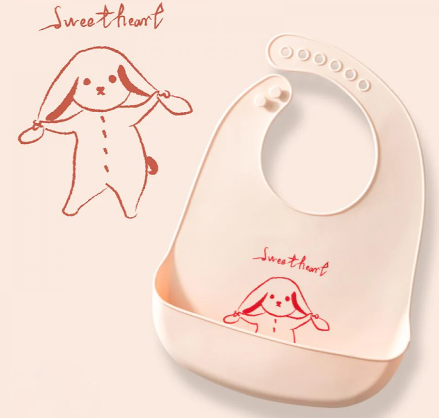 Parker Silicon Waterproof Bib Sweetheart bunny