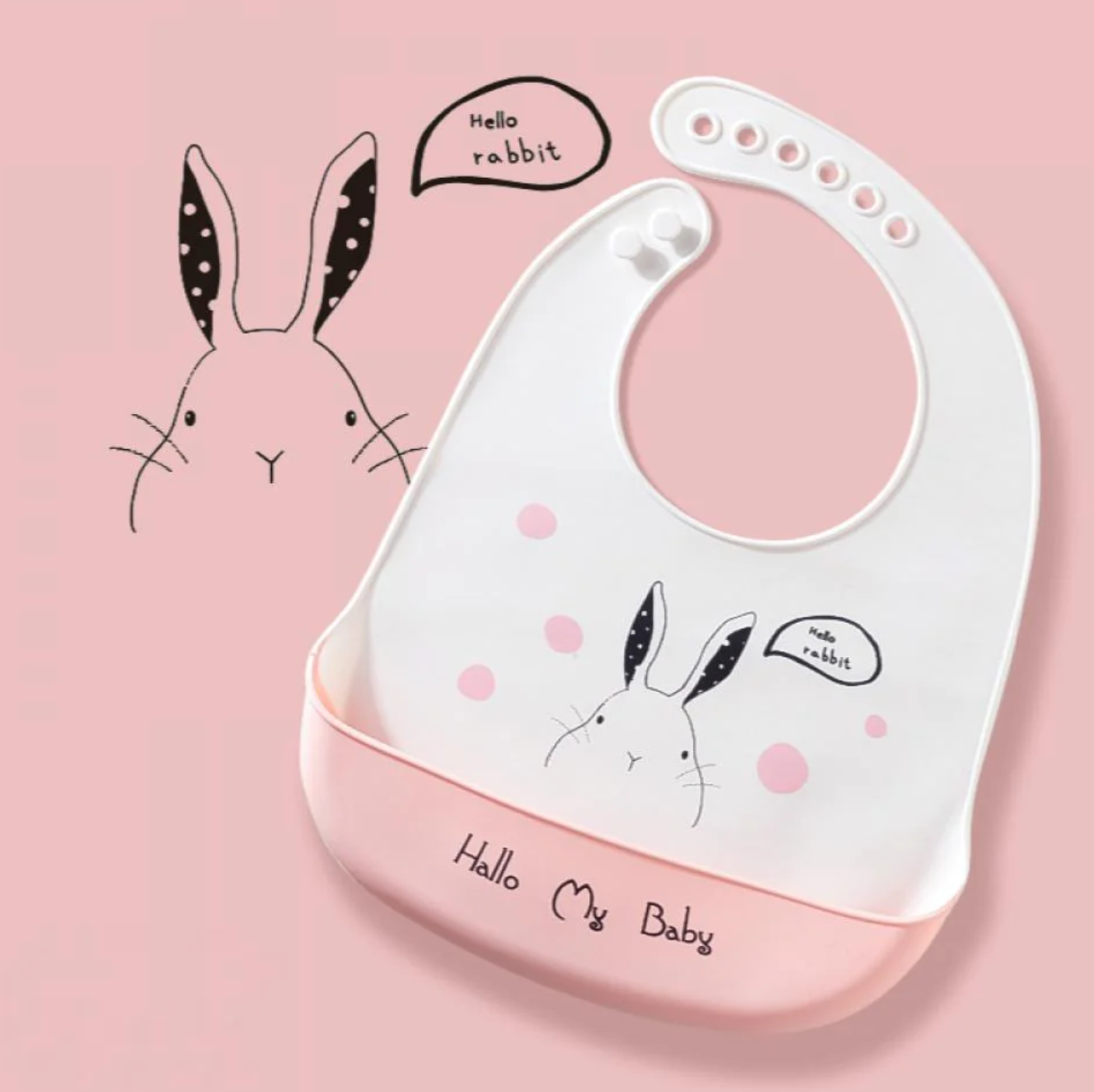 Parker Silicon Waterproof Bib Hello Rabbit