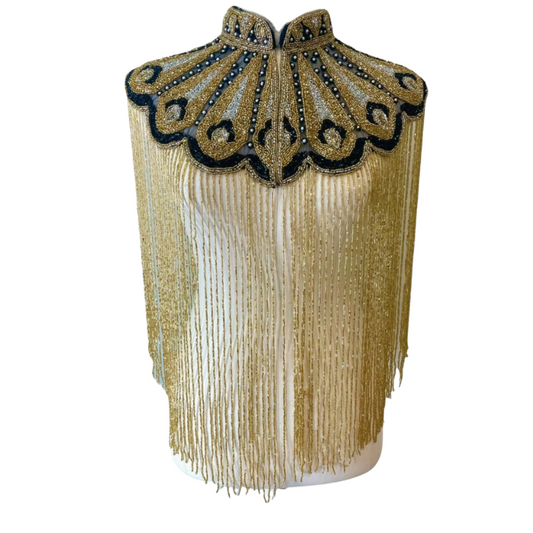 Zirava Peacock Beaded Cape