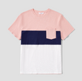 Load image into Gallery viewer, Alessandro Color Block Pink & Blue Men's T-Shirt
