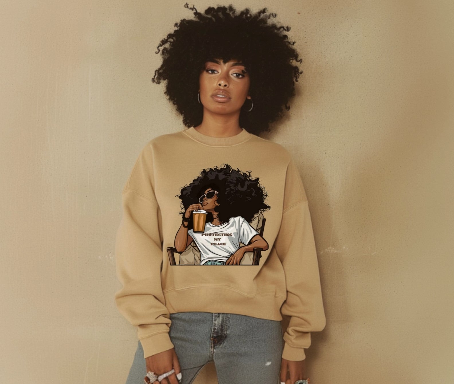 Amani Protecting My Peace Fall Sweatshirt for Women