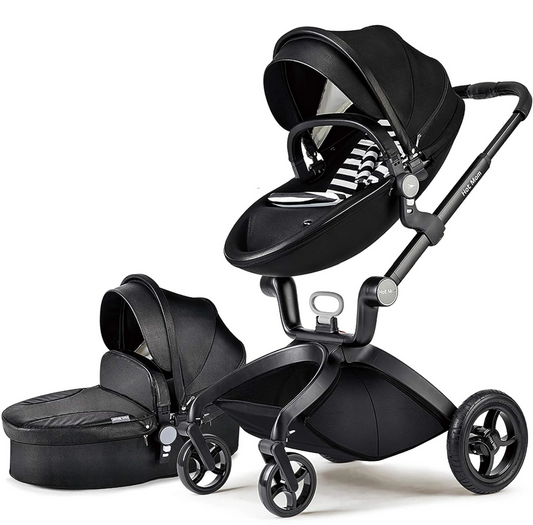 F22 Onyx Baby Stroller: 360-Degree Rotating Seat and Reclining Baby Stroller