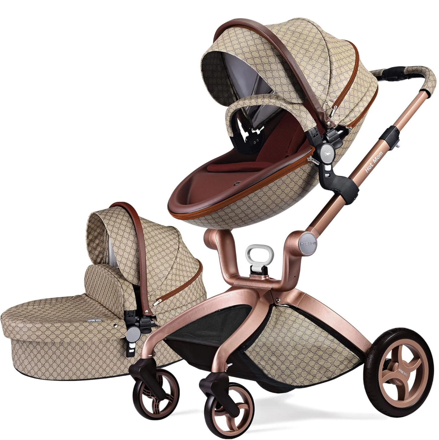 F22 Grid Baby Stroller: 360-Degree Rotating Seat and Reclining Baby Stroller