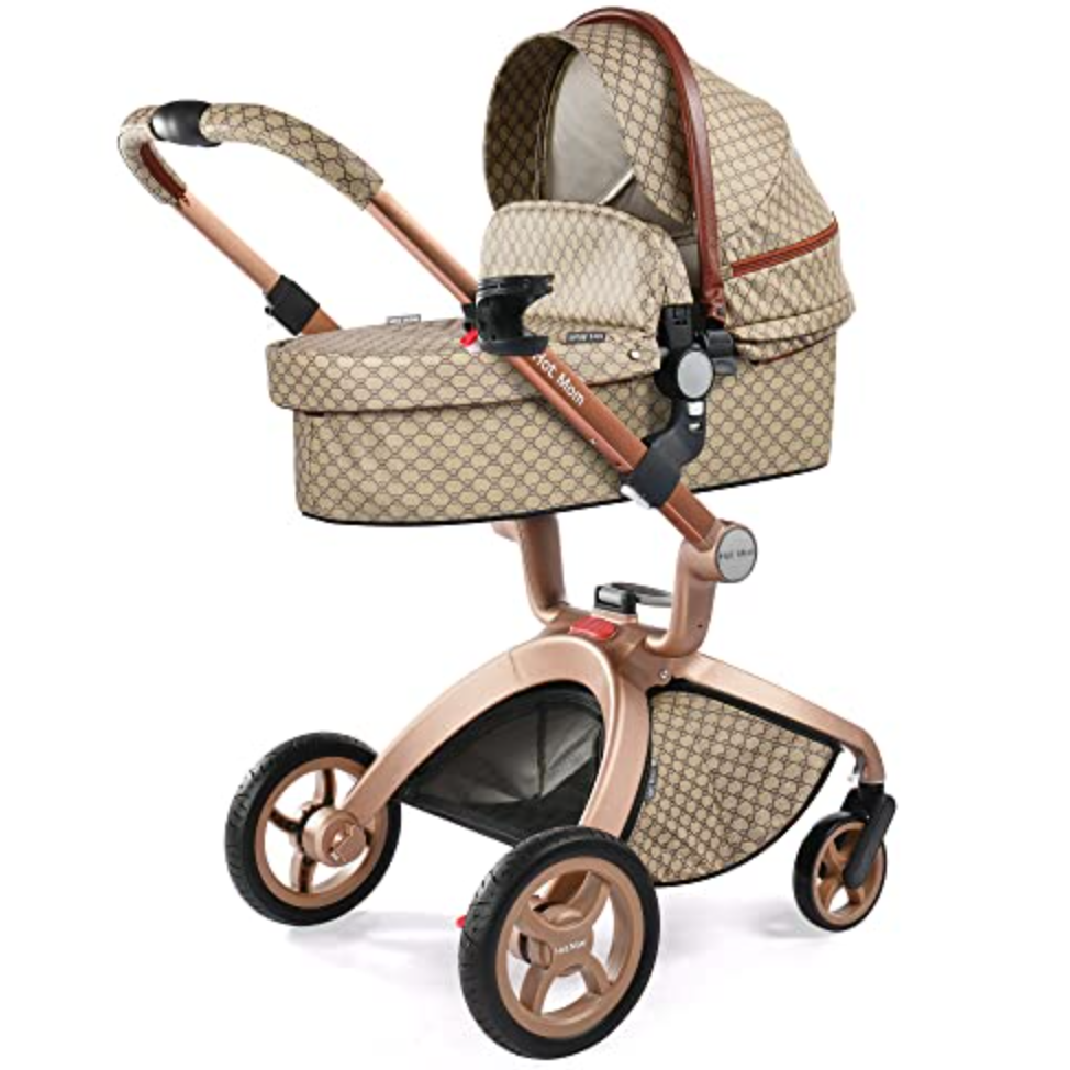 F22 Grid Baby Stroller: 360-Degree Rotating Seat and Reclining Baby Stroller