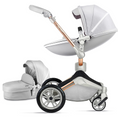 Load image into Gallery viewer, F023 Grey Baby Stroller: 360-Degree Rotating Seat and Reclining Baby Stroller
