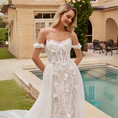 Load image into Gallery viewer, Resonara Fit & Flare Floral Lace Bridal Gown with Removable Skirt
