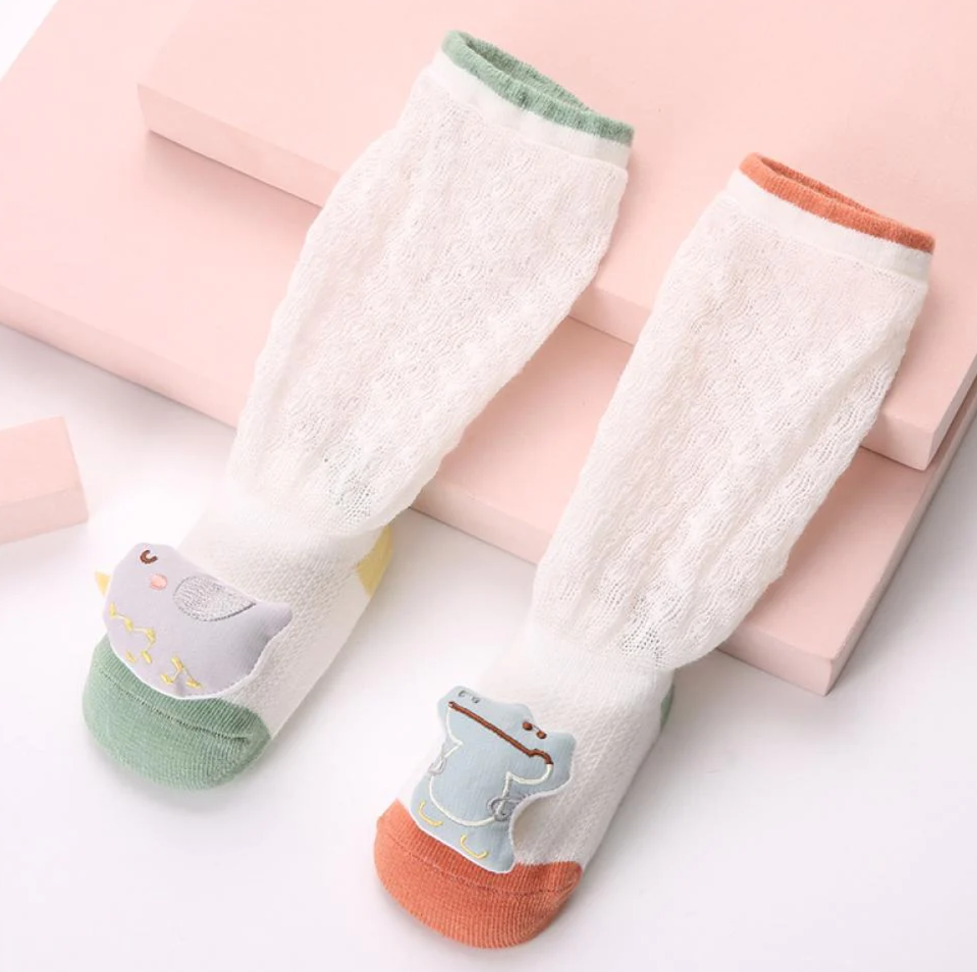 River Anti-Slip Mesh Plush Animal Knee-high Cotton Socks