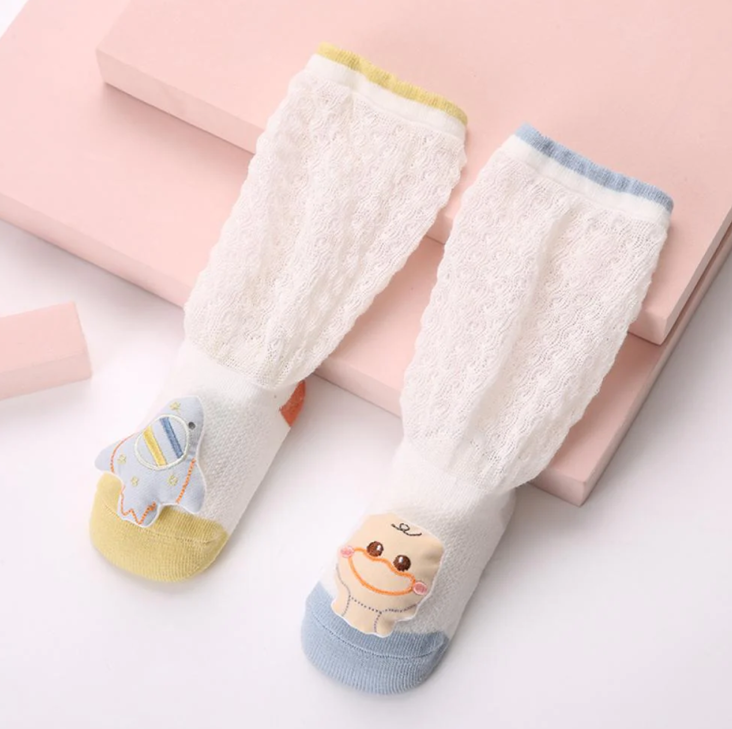 River Anti-Slip Mesh Plush Animal Knee-high Cotton Socks