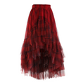 Load image into Gallery viewer, Rythmera Plaid Asymmetric Layered High Low Tulle Skirt
