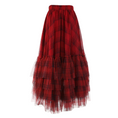 Load image into Gallery viewer, Rythmera Plaid Asymmetric Layered High Low Tulle Skirt
