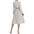 Load image into Gallery viewer, Sahar Women Blazer Pleated Dress with Genius Leather Belt
