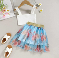 Load image into Gallery viewer, Sasha Floral Tulle Skirt 2 Piece Set 1 Dreamy Floral Top and 1 Flowy Tulle Skirt - the perfect combo for a springtime fashion statement
