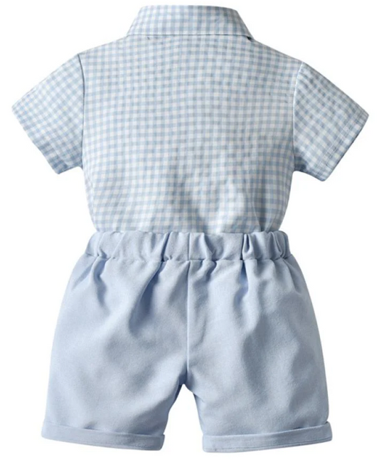 Sebastian 2 Piece Waistcoat Shorts Set 1 Comfy Top + 1 Stylish Shorts - the ultimate combo for a day of fun in the sun.