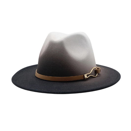 Shelby Two-Color Thick Felt Jazz Hat Black