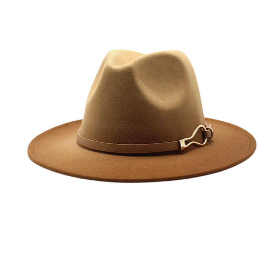 Shelby Two-Color Thick Felt Jazz Hat Caramel