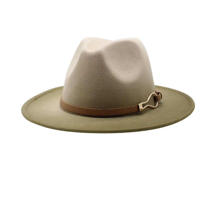 Shelby Two-Color Thick Felt Jazz Hat Green