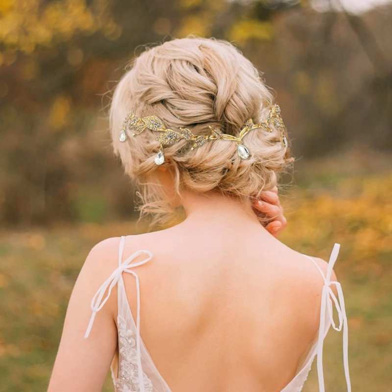 Sonatia Rhinestone and Gold Fairy Bridal Headband