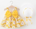 Load image into Gallery viewer, Sophia 2-Piece Daisy Dress and Hat Set. The floral design adds a touch of spring magic, making her the belle, 1 Gorgeous Dress + 1 Stylish Hat – the ultimate duo for a standout look 
