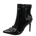 Load image into Gallery viewer, Tallia Women Metal Studded Zipper Tassel Booties
