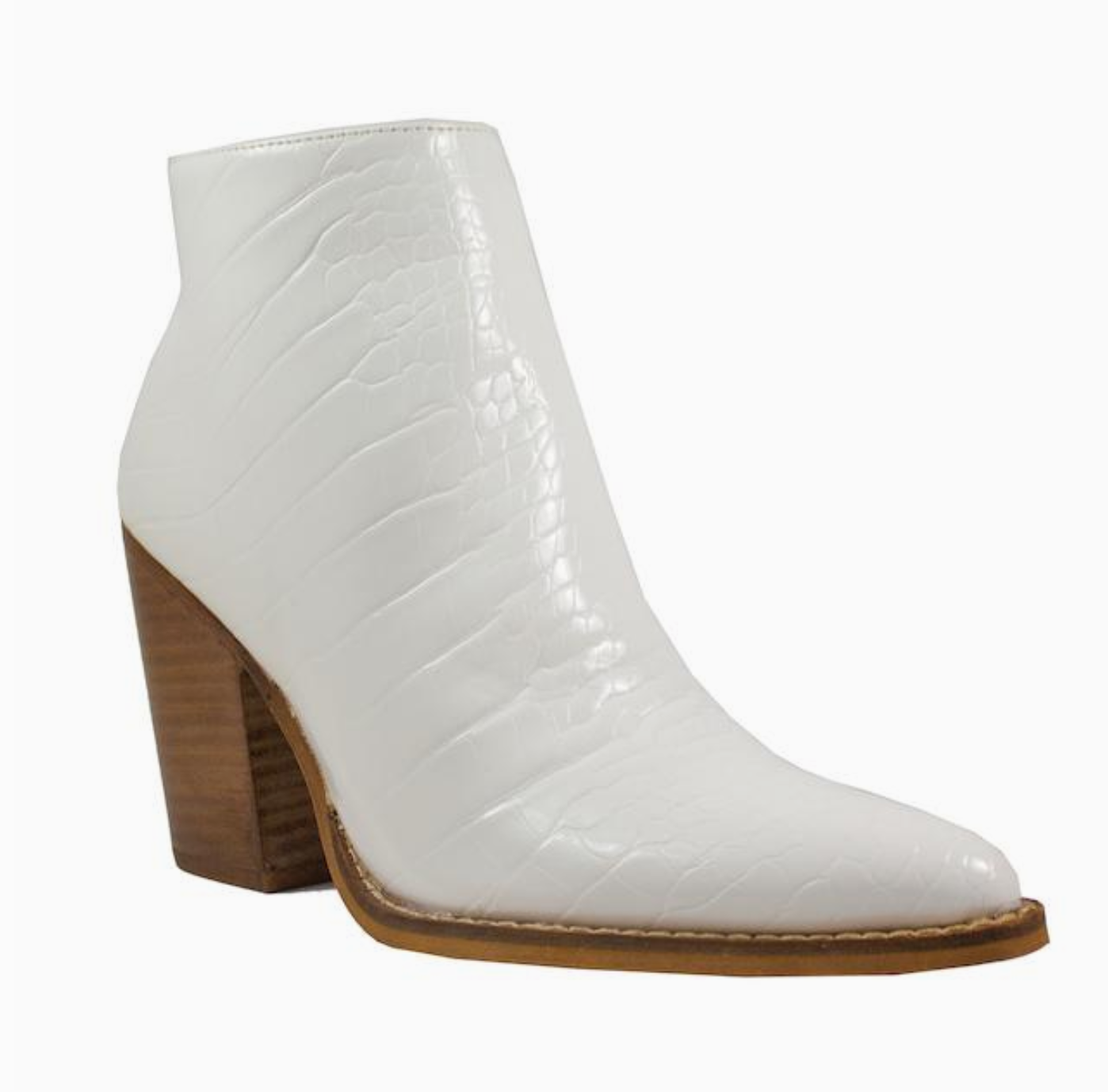 Tally Leather Chunky Boot White Crocodile