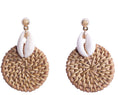 Load image into Gallery viewer, Tara Women's Open Flower Multi-layer Wooden Rattan Earrings
