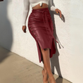 Load image into Gallery viewer, Tatiana Faux Leather Pencil Hi-Low Midi Skirt
