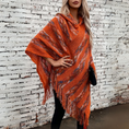 Load image into Gallery viewer, Taurynelle Striped Hooded Knitted Fringed Cape Shawl
