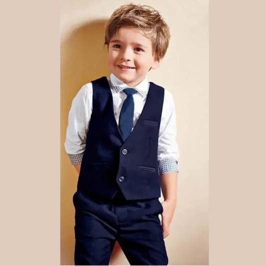 Ethan Navy 3 Piece Toddler Waistcoat Set