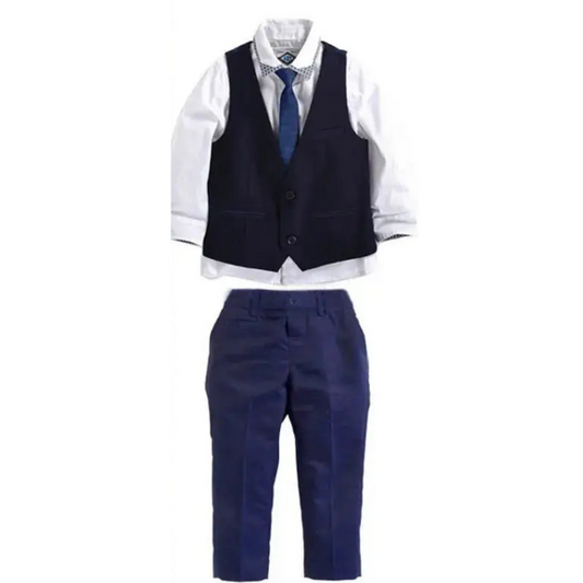 Ethan Navy 3 Piece Toddler Waistcoat Set