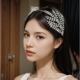 Load image into Gallery viewer, Valoria Crystal Wedding Headband, Bridal Bridesmaid Silver Headwear
