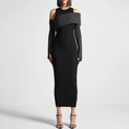 Load image into Gallery viewer, Vareela Off-Shoulder Slimming Knitted Maxi Dress
