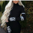 Load image into Gallery viewer, Velka Studded Long Sleeve Mock Neck Knit Dress
