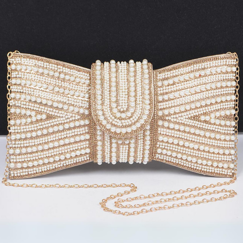 Vocelle Rhinestone and Pearl Bridal Clutch