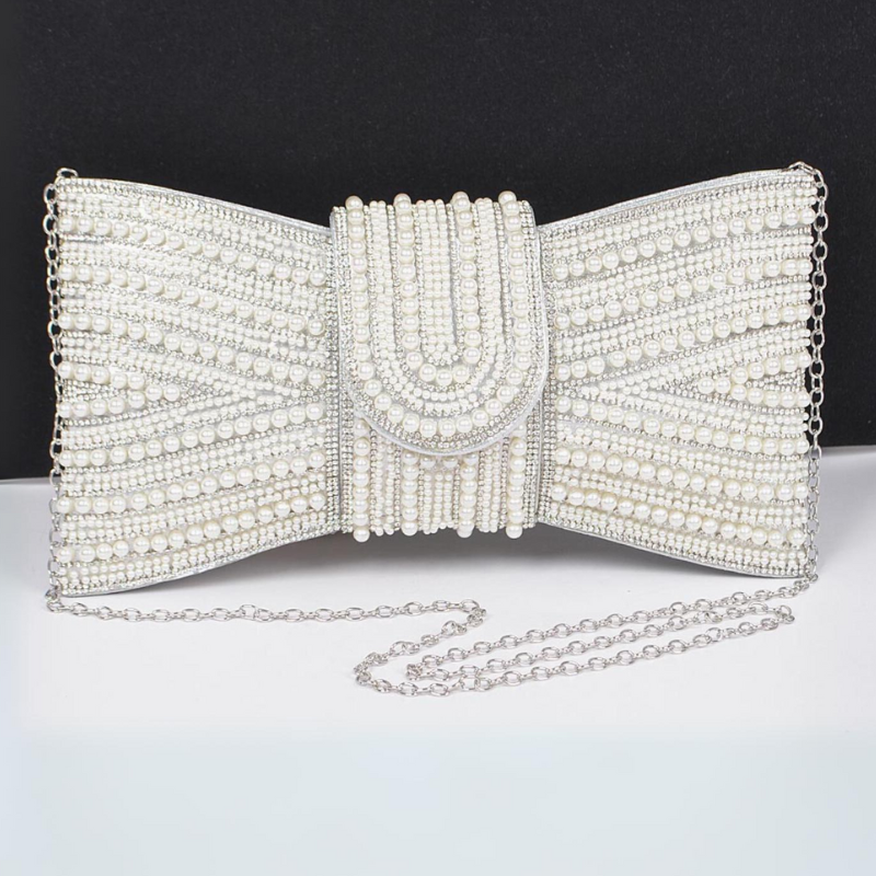 Vocelle Rhinestone and Pearl Bridal Clutch