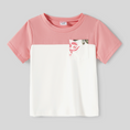 Load image into Gallery viewer, Caleb Color Block White Pink & Floral Toddler's T-Shirt
