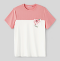 Load image into Gallery viewer, Cale Color Block Pink & Floral Men's T-Shirt
