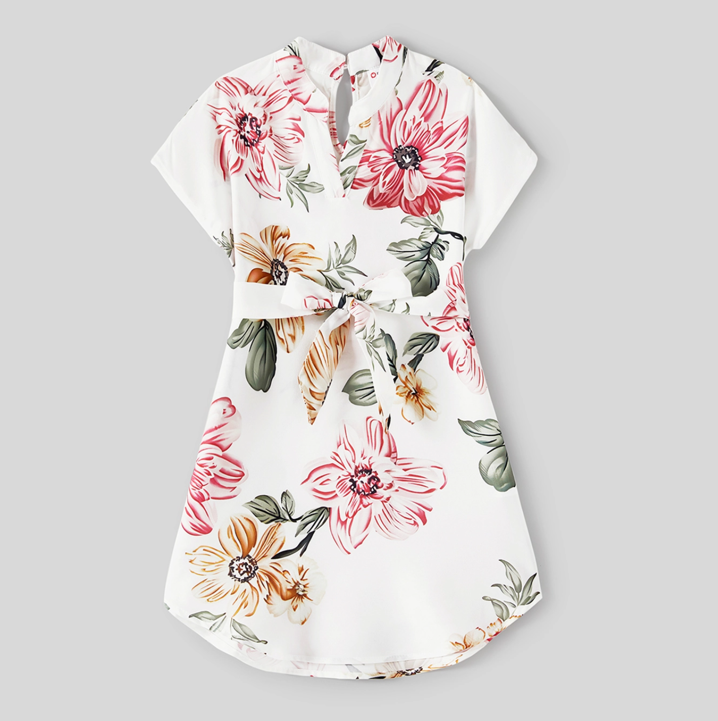 Callie White Pink Floral Girl's Dress