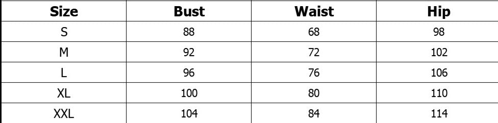 White Shirt Dress size chart