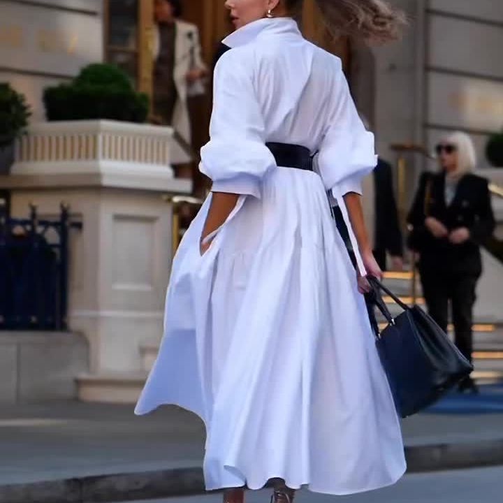 White Shirt Dresses for women with pockets