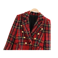 Load image into Gallery viewer, Nyxia Women's Tartan Double Breasted Wool Blazer
