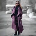 Load image into Gallery viewer, Yasmin Women's Autumn Purple Cashmere Blend Asymmetric Coat
