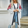 Load image into Gallery viewer, Yazmine Color Block Tassel Cardigan Sweater
