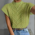 Load image into Gallery viewer, Yvette Mock Neck Short Sleeve Cable Sweater
